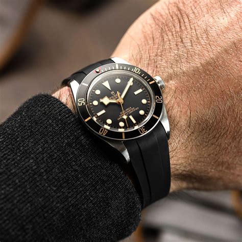 tudor black bay 58 rubber strap|black bay 58 leather strap.